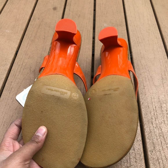 NWT No Boundaries Orange Flower Accent Sandal Heel - Picture 3 of 3